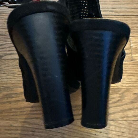 Kelly & Katie Heels Open Toe Black Size 6 - Picture 8 of 9